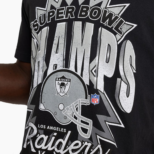 Mitchell And Ness Los Angeles Raiders Superbowl Champs Tee - Faded Black