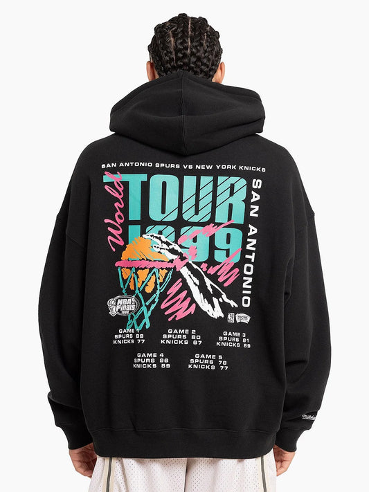 Mitchell And Ness 1999 Spurs World Tour Hoodie - Black