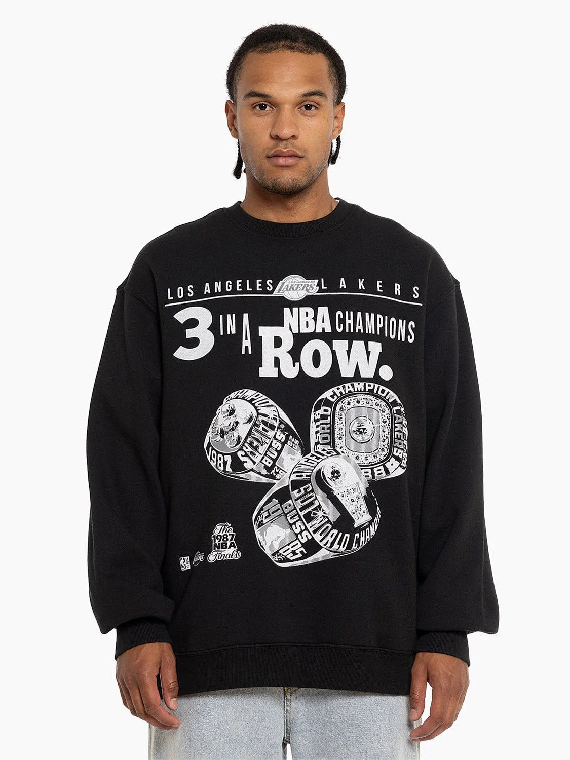 Mitchell And Ness Rings Crew Los Angeles Lakers - Black