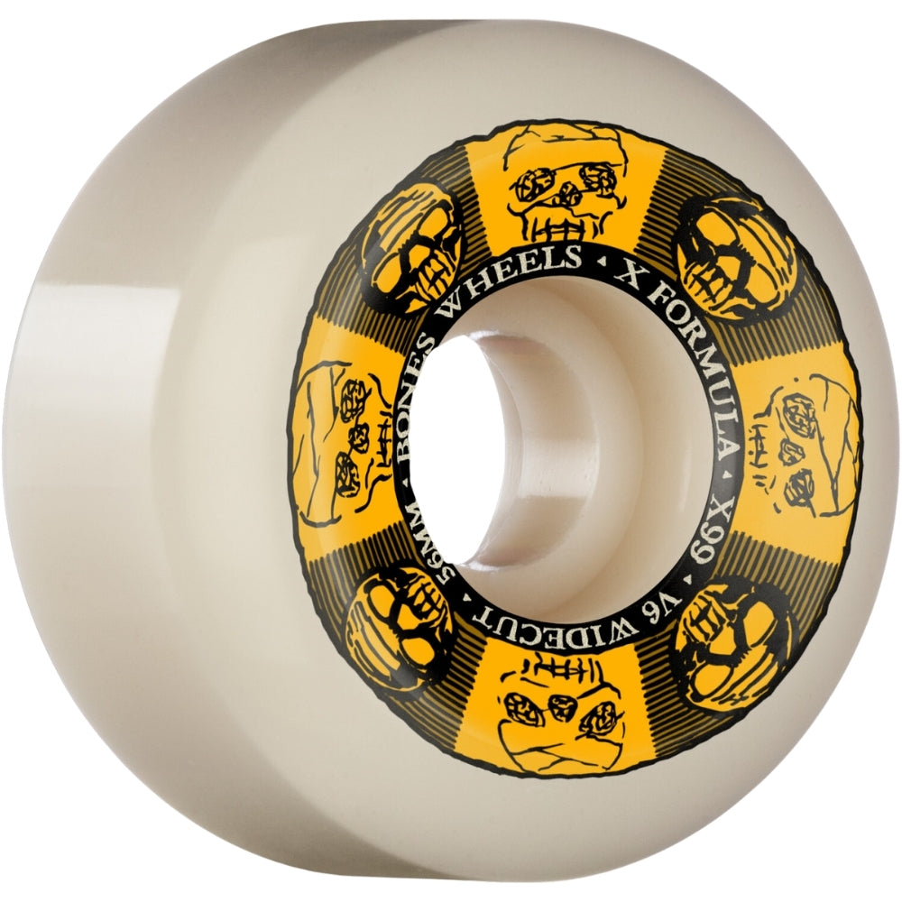 Bones Wheels X-Formula - V6 Wide-Cut 99A - Black & Gold 56mm