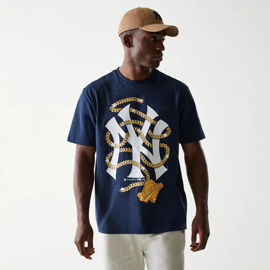 MLB Chain New York Yankees Oversized T-Shirt - Navy