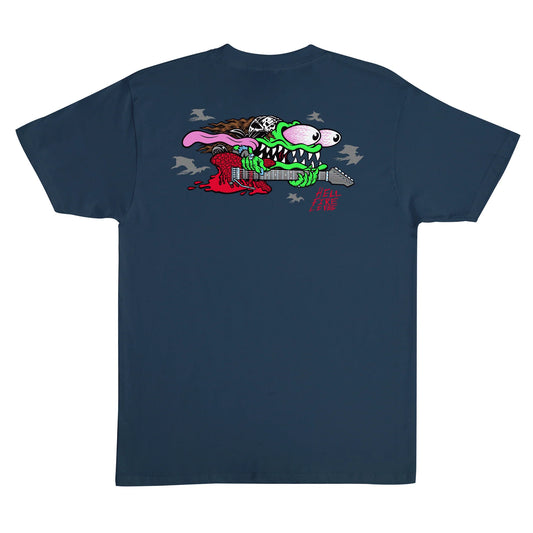 Stranger Things Eddie Slasher Mens Santa Cruz T-Shirt - Blue Dusk