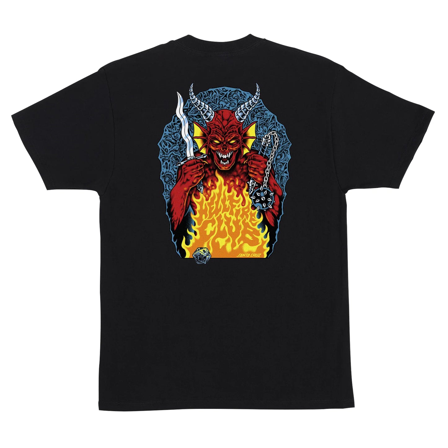Stranger Things Hellfire Pit Mens Santa Cruz T-Shirt - Black