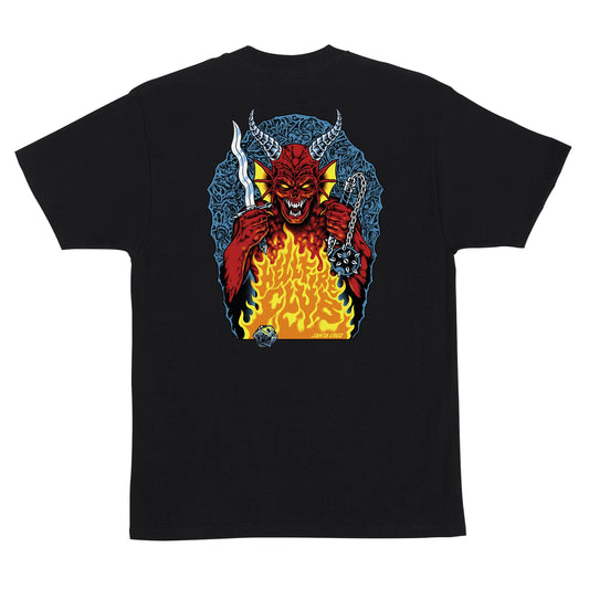 Stranger Things Hellfire Pit Mens Santa Cruz T-Shirt - Black
