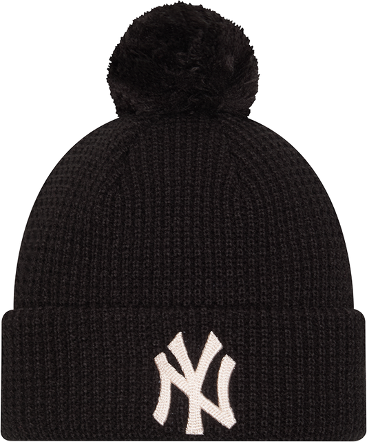 New Era Knitted Waffle NY Yankees Beanie - Black