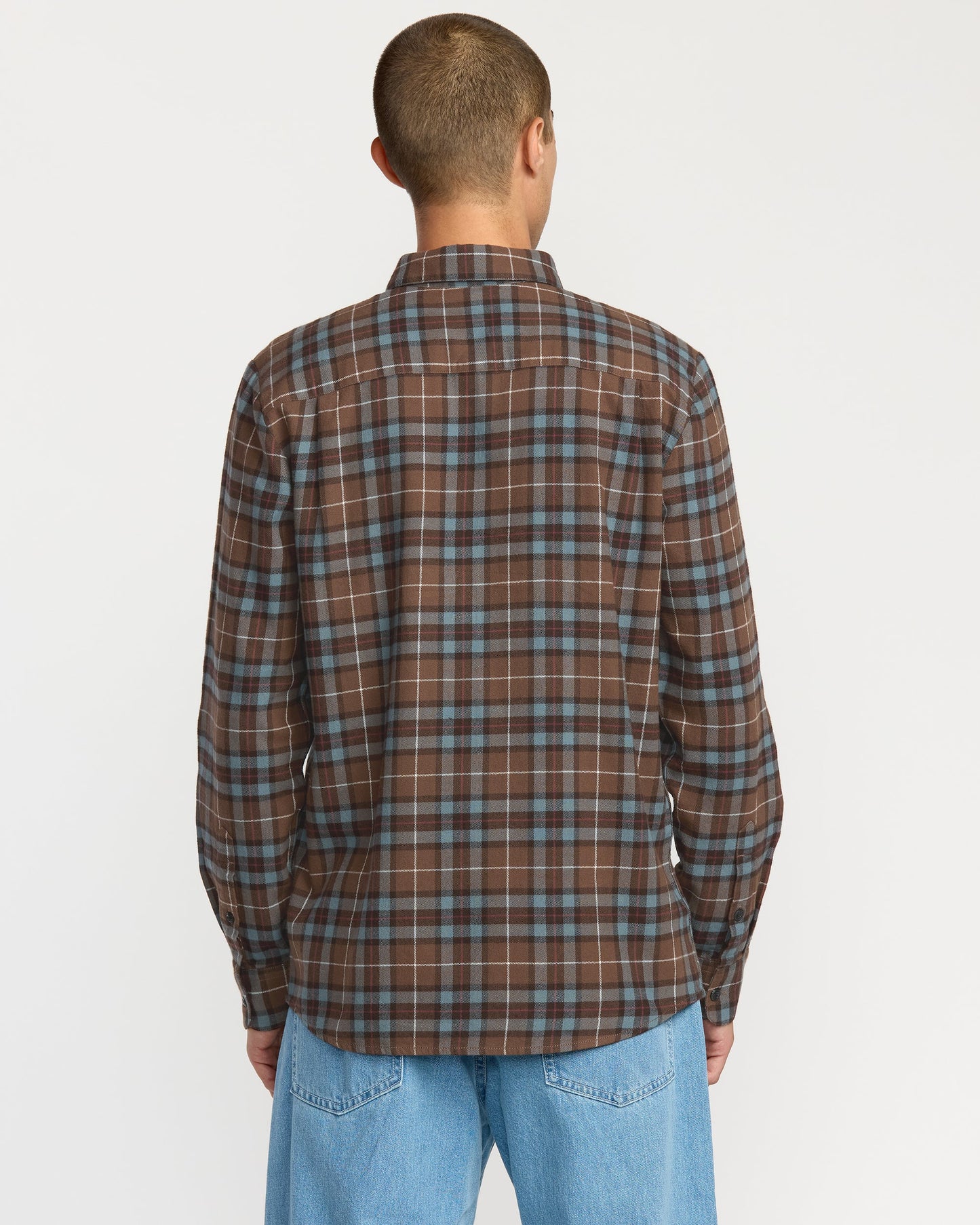 Caden Plaid Flannel Shirt - Brownstone
