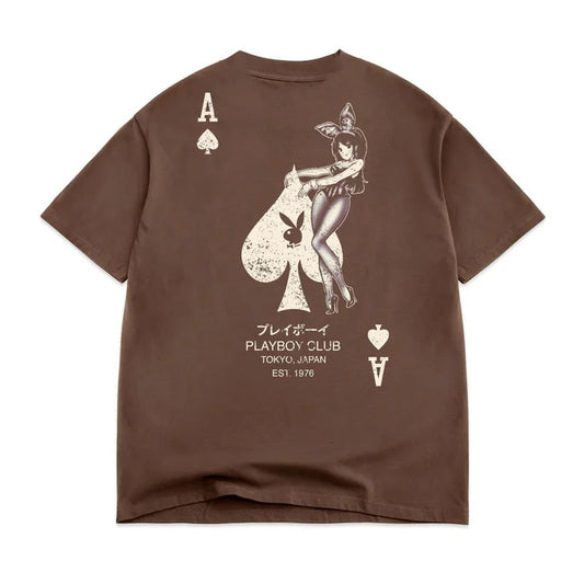 Color.Bars X Playboy Ace Of Spades Tee - Chocolate