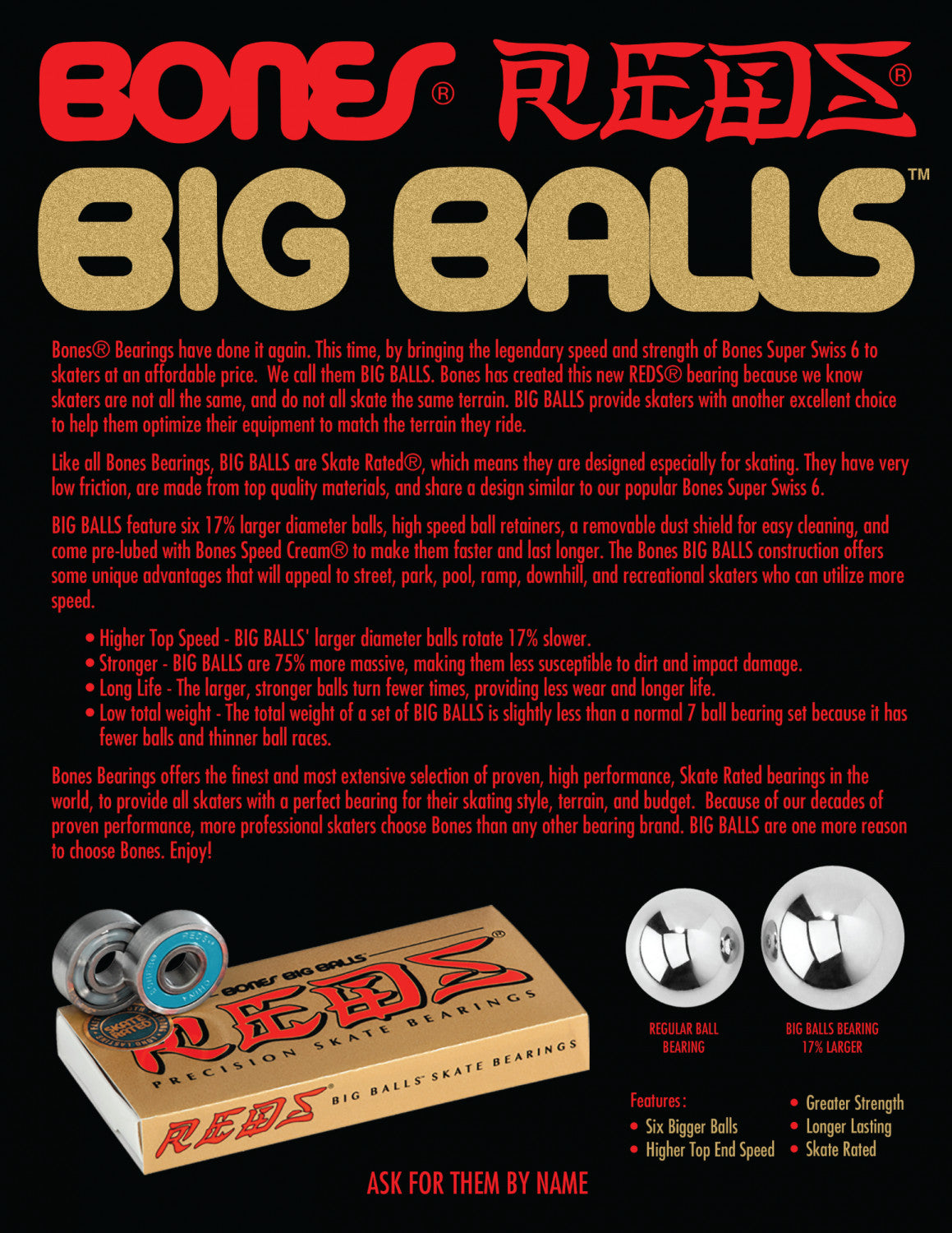 Bones Bearings Big Balls - 8 Pack