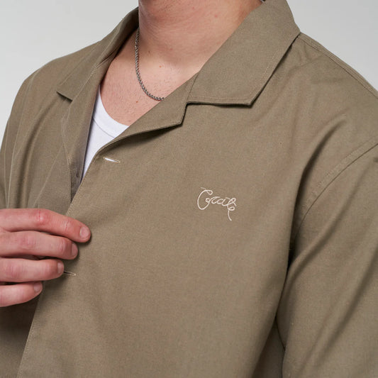 Cuban Collar Shirt - Olive