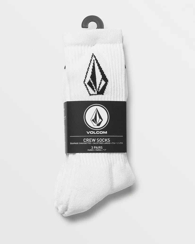 Volcom Full Stone Sock 3 Pack - White