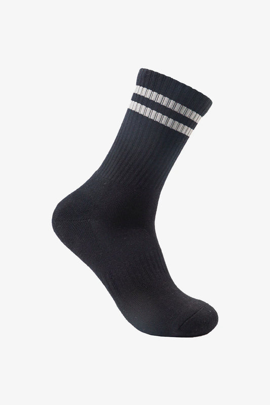 Globe Singles Crew Sock - Black/Grey Stripe