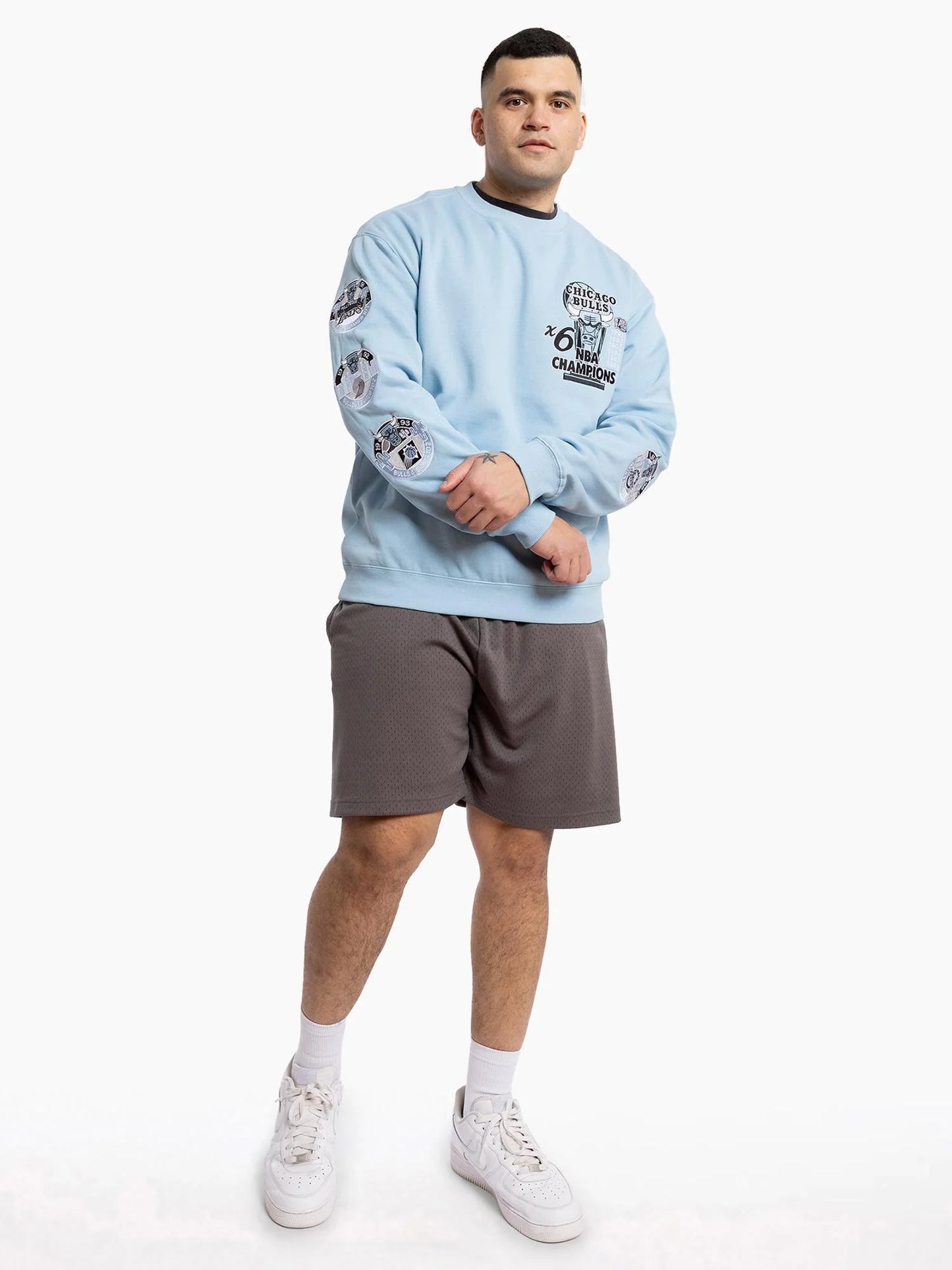 Mitchell And Ness Chicago Bulls Champion Crew - Unc Blue