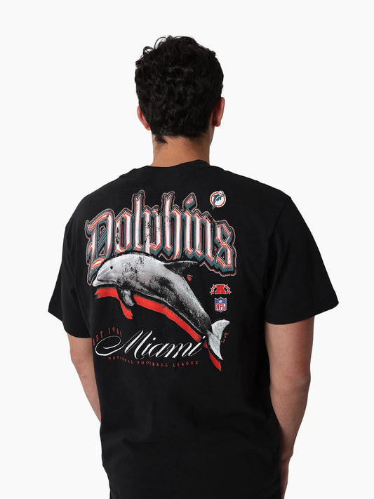 Miami Dolphins Gothic Team Tee - Black