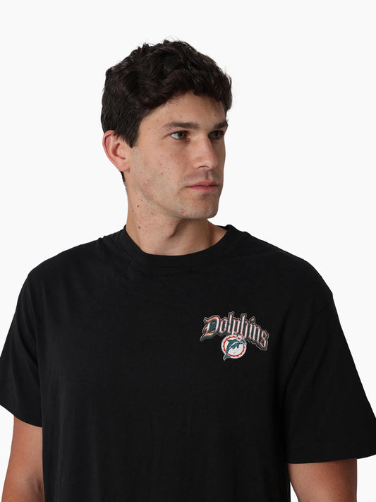 Miami Dolphins Gothic Team Tee - Black