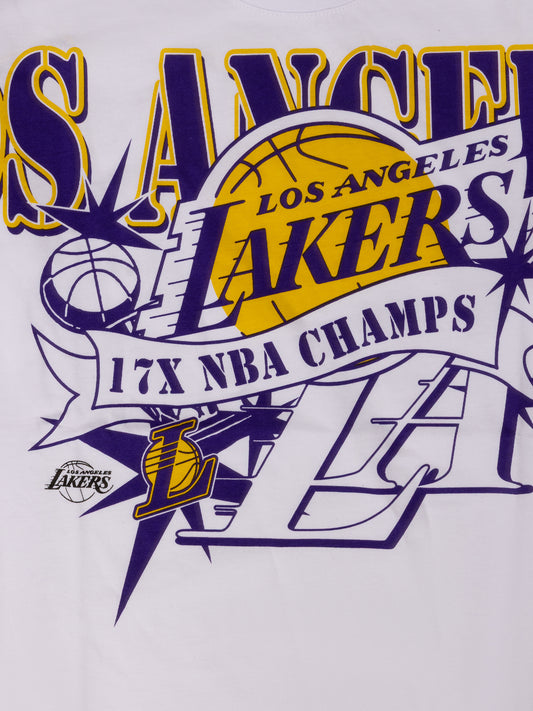NBA Essentials Youth Large Logo Tee Lakers - White