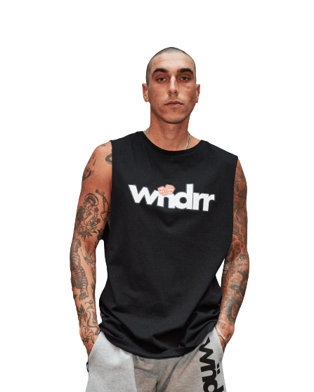 Wndrr High Roll Muscle Top - Black