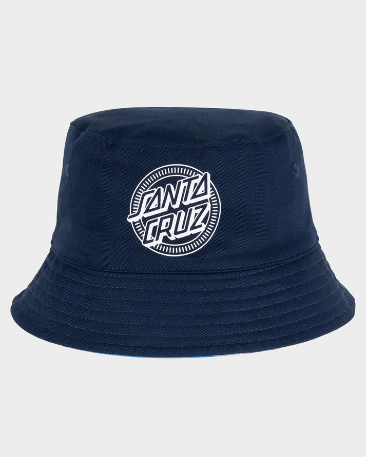 Industrial Dot Mono Reversible Bucket Hat - Blue Tie Dye
