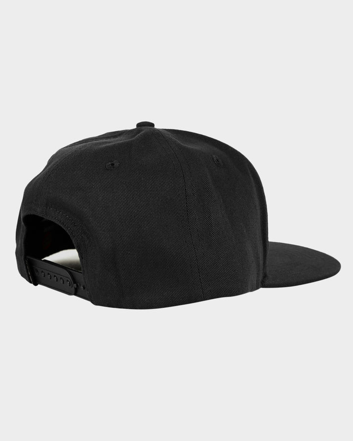 Classic Dot Patch Snapback Cap - Black