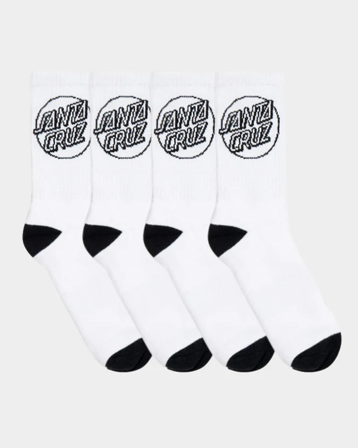 Opus Dot Crew Sock 4 Pack - White