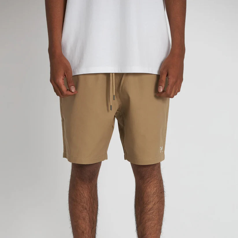 Crate Scripted Stamp Walk Shorts - Tan