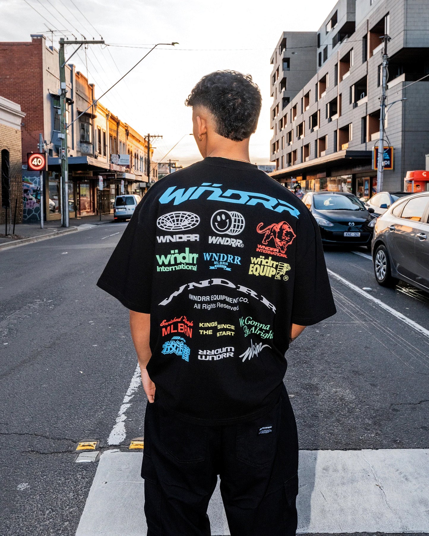 Wndrr Represent Heavyweight Tee - Black