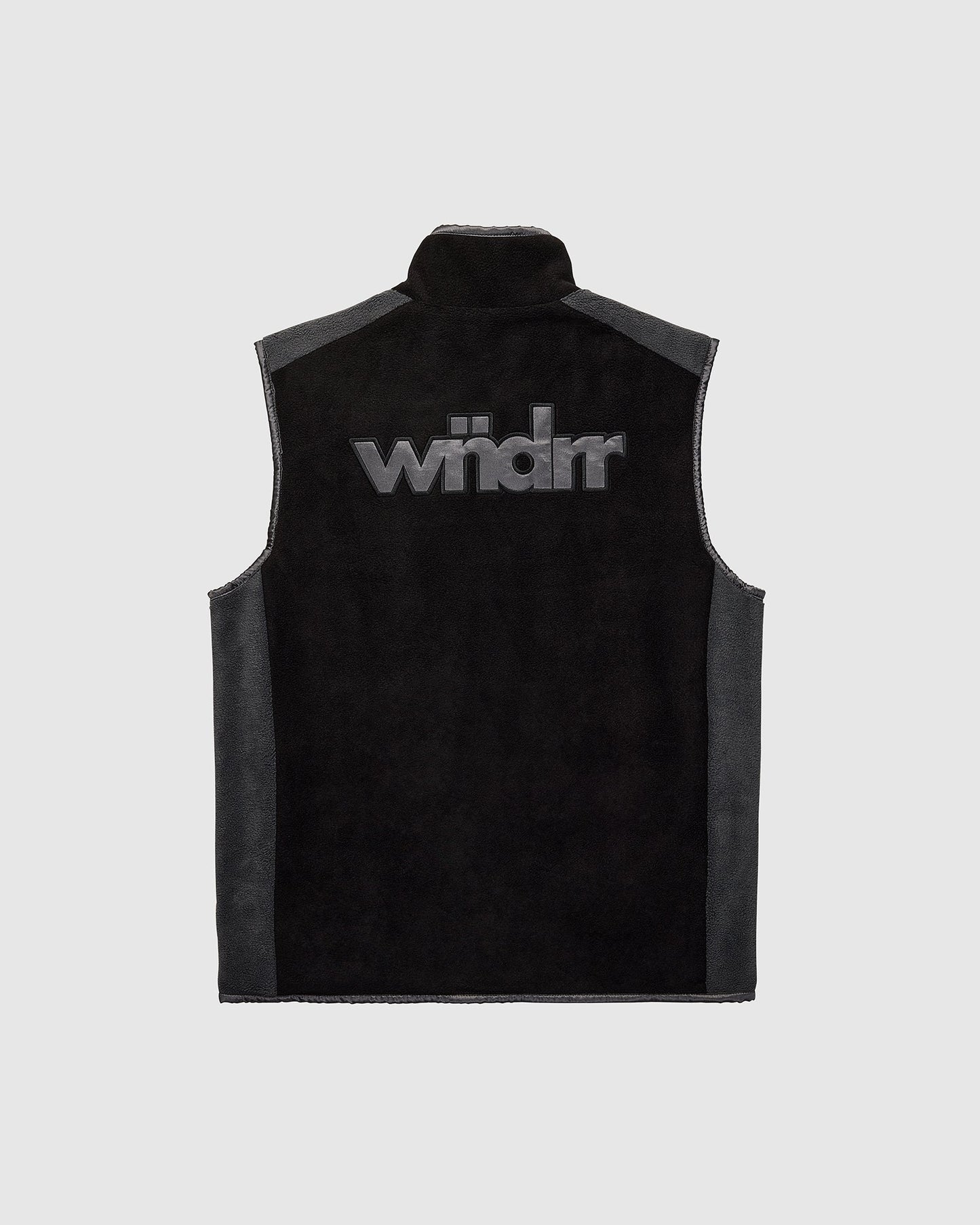 Wndrr Accent Polar Fleece Vest - Black/Grey