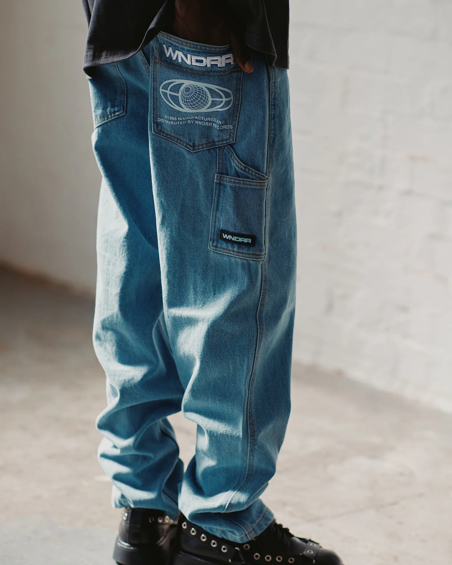 Wndrr Booster Carpenter Jean - Washed Blue