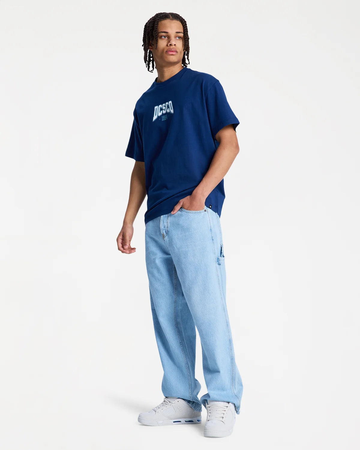 Baggy Denim Carpenter Pants - Indigo Light