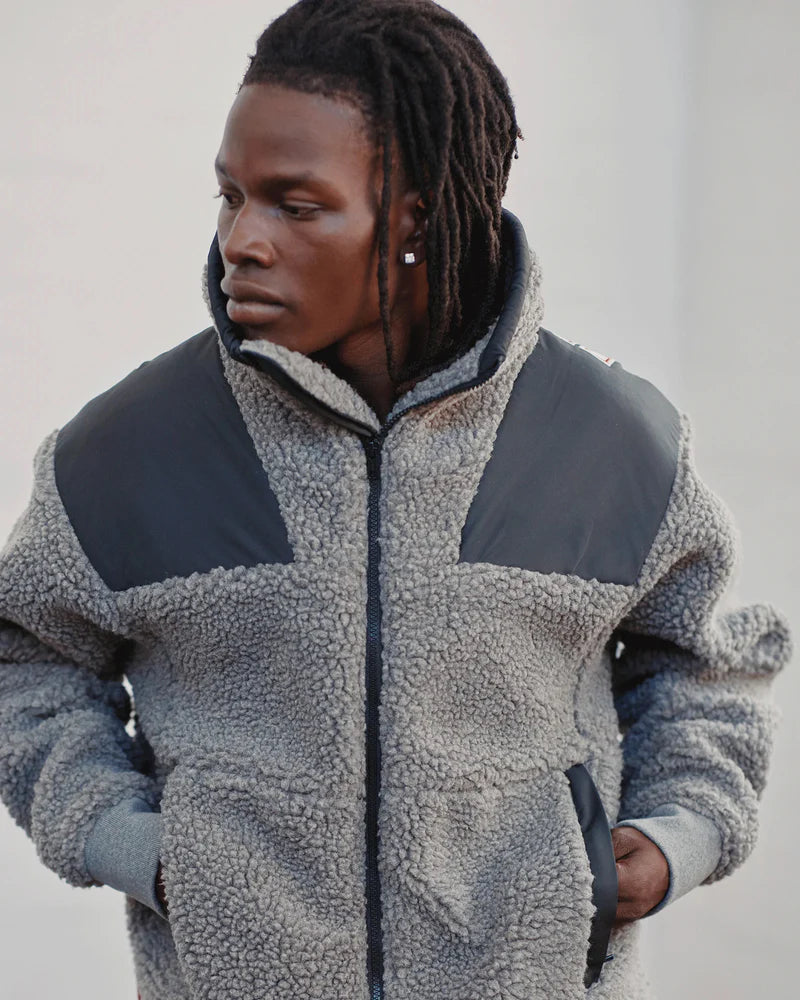 Wndrr Arc Sherpa Jacket - Charcoal/Black