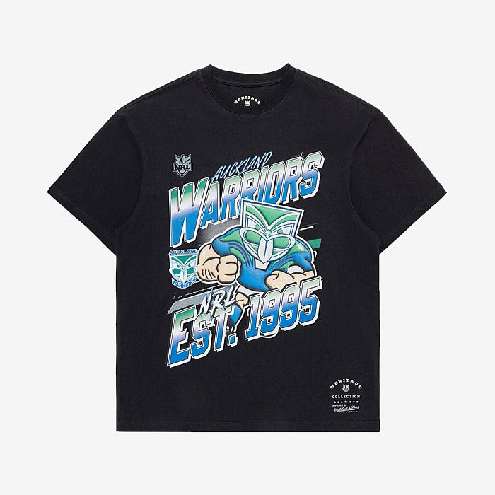 Mitchell And Ness New Zealand Warriors Character Tee - Faded Black