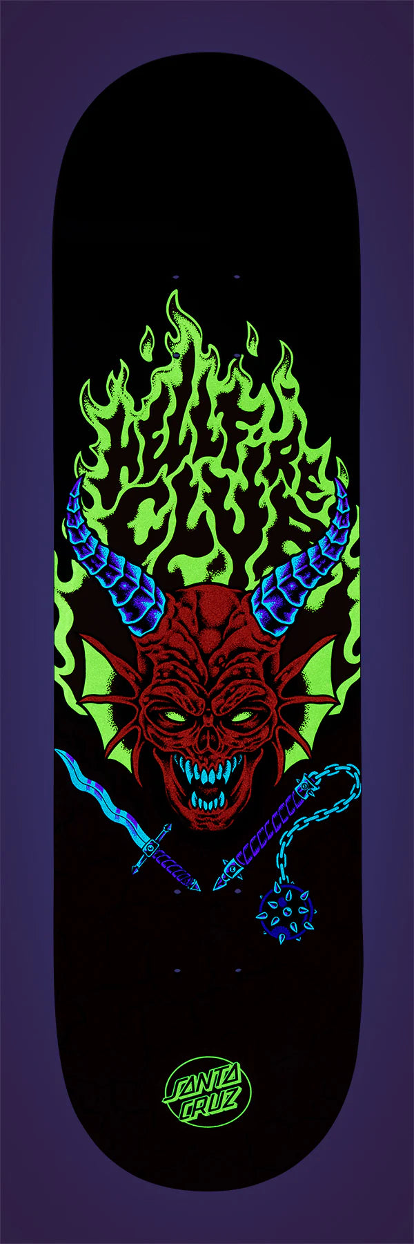 Stranger Things Hellfire Club Santa Cruz Skateboard Deck - 8.25"