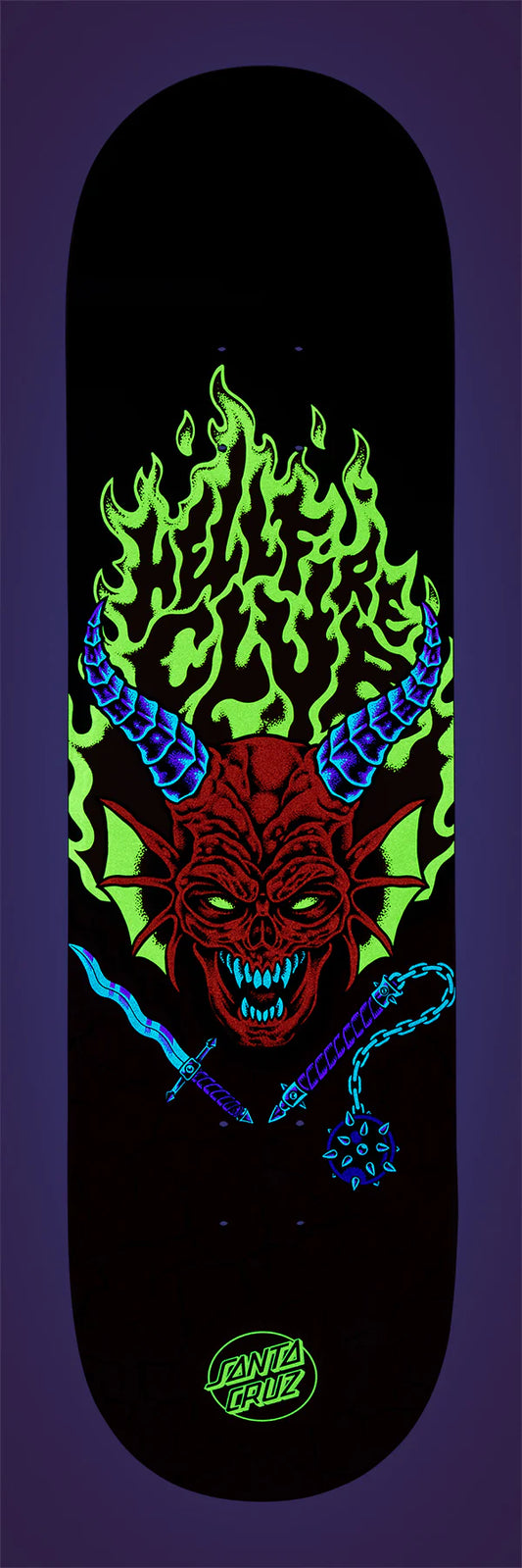 Stranger Things Hellfire Club Santa Cruz Skateboard Deck - 8.25"