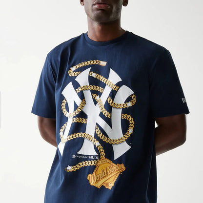 MLB Chain New York Yankees Oversized T-Shirt - Navy