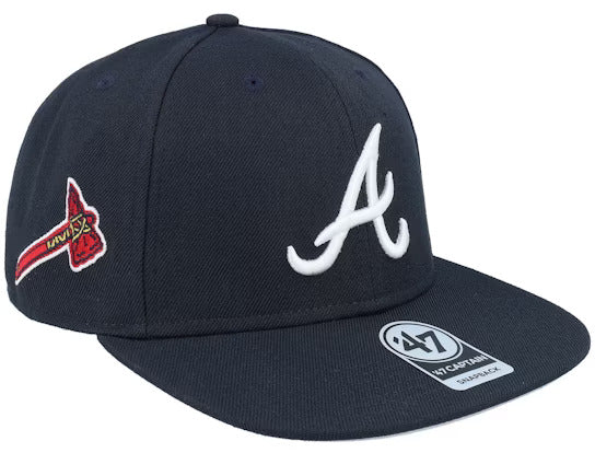 47 Atlanta Braves Sure Shot Captain Snapback - Navy