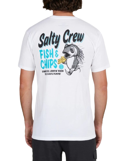 Salty Crew Fish N Chips Prem s/s Tee - White