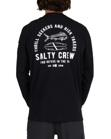 Salty Crew Lateral Line Standard L/S Tee - Black