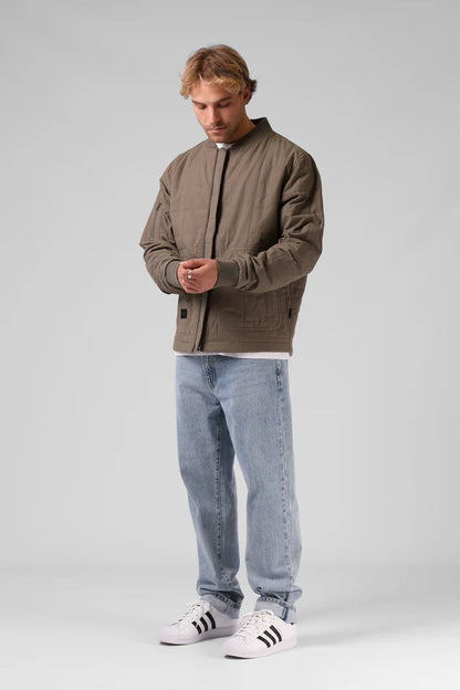 Quilted Bomber - Olive