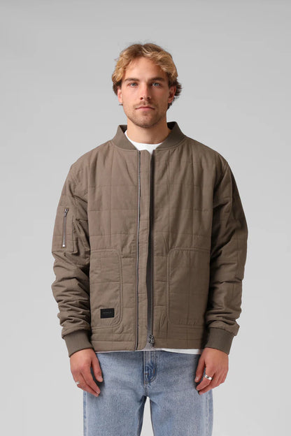 Quilted Bomber - Olive