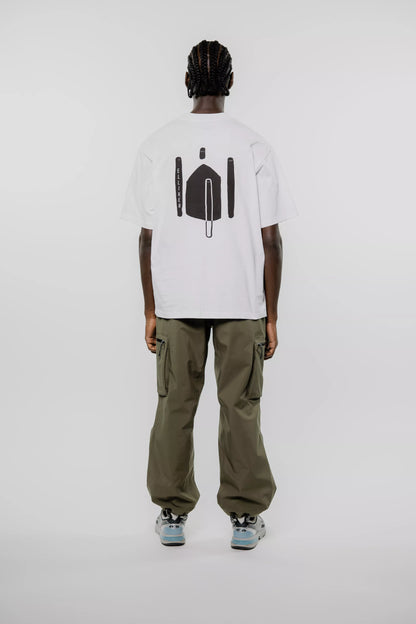 Elliker Rill Charcoal Print S/S Tee - White