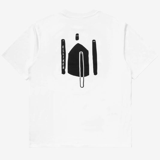 Elliker Rill Charcoal Print S/S Tee - White