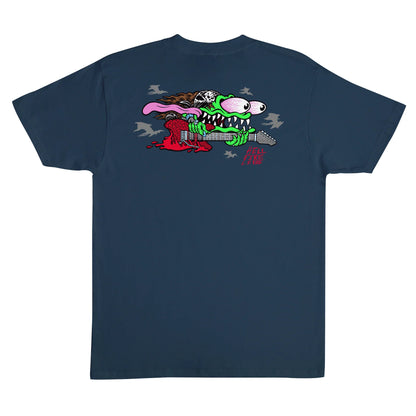 Stranger Things Eddie Slasher Mens Santa Cruz T-Shirt - Blue Dusk