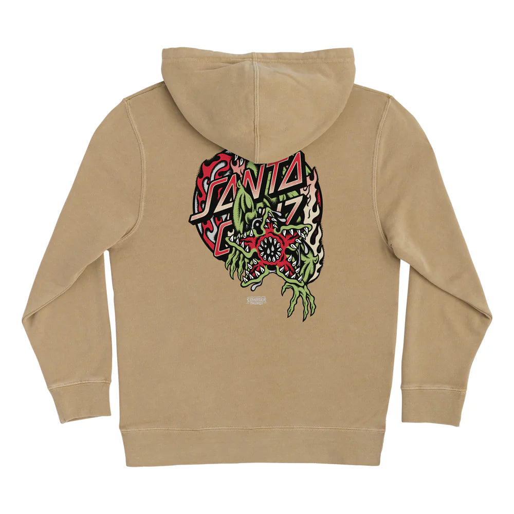 Stranger Things Demogorgon Dot Youth Santa Cruz Hoodie - Sandstone
