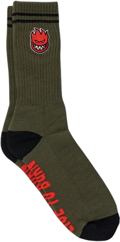 Spitfire Big head Fill Socks - Olive