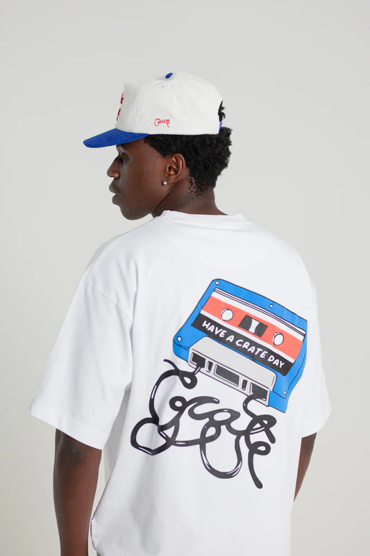 Crate Script Cassette Box Fit Tee - White