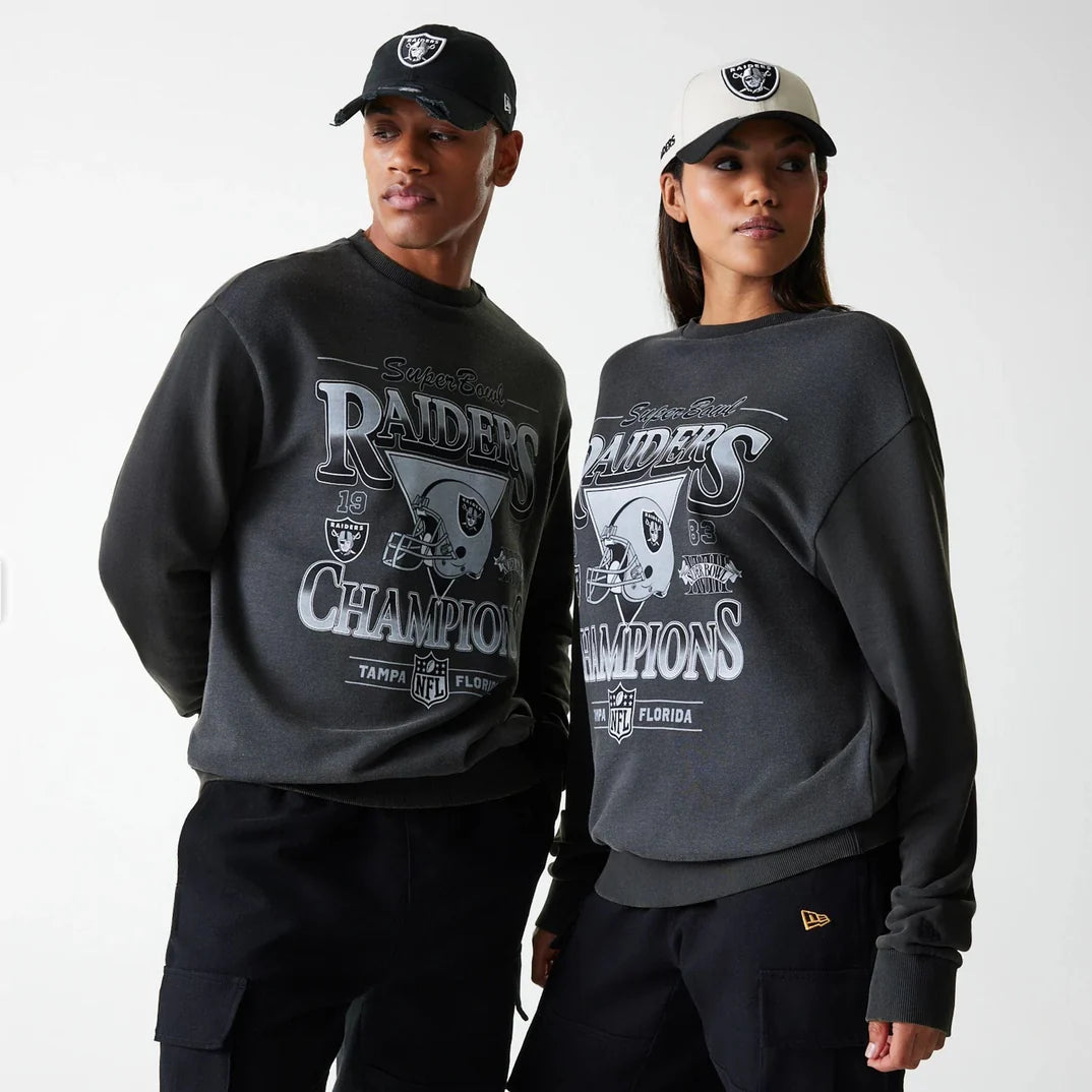 NFL Washed Super Bowl Oversized Crew Las Vegas Raiders