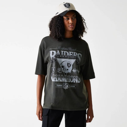 New Era NFL Washed Super Bowl Oversized T-Shirt Las Vegas Raiders - Grey