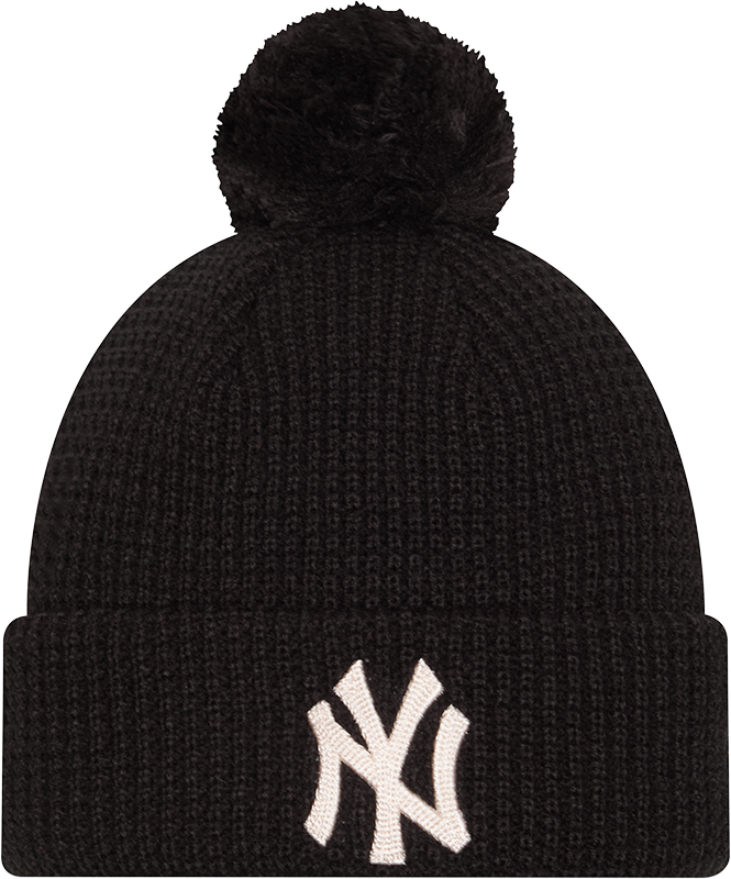New Era Knitted Waffle NY Yankees Beanie - Black