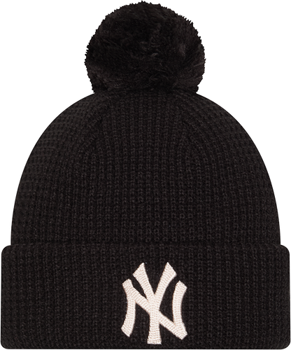 New Era Knitted Waffle NY Yankees Beanie - Black