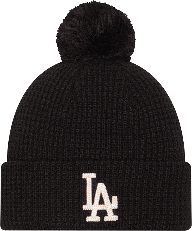 New Era Knitted Waffle LA Dodgers Beanie - Black