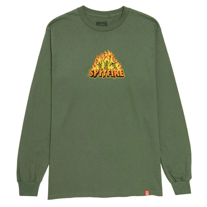 Spitfire Hellfire L/S Tee - Military Green